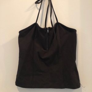 Urban outfitters halter top with half zip